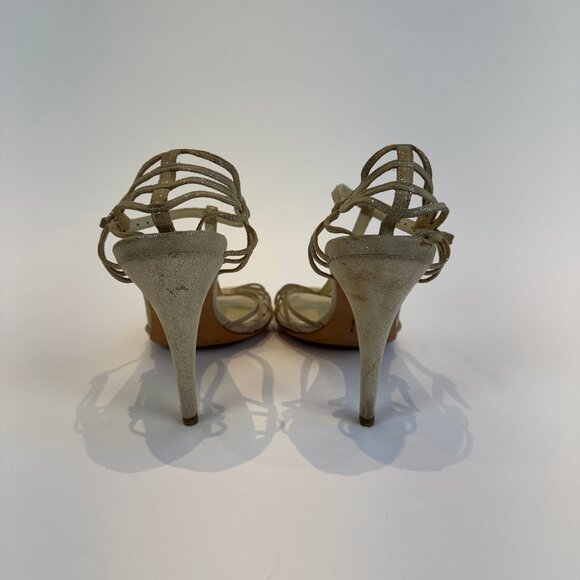 Ralph Lauren Purple Label Gold Suede Strappy Sandals, US 9 - Picture 3 of 16